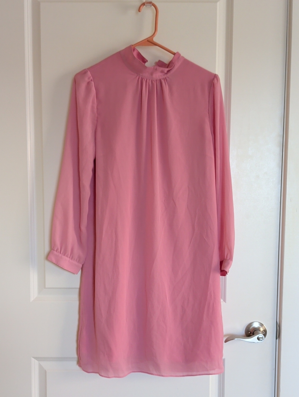 J. Crew Dusty Rose High-Neck Long Sleeve Shift Dress - Size 6